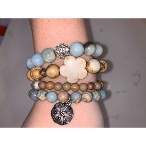 Teal & brown bracelet set